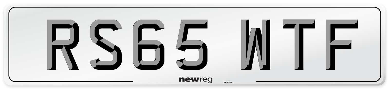 RS65 WTF Number Plate from New Reg